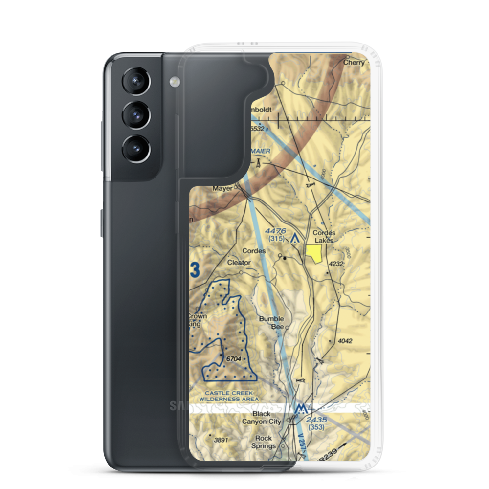 Cordes Airport (00AZ) VFR Sectional Samsung Case Samsung Galaxy S21 model shown