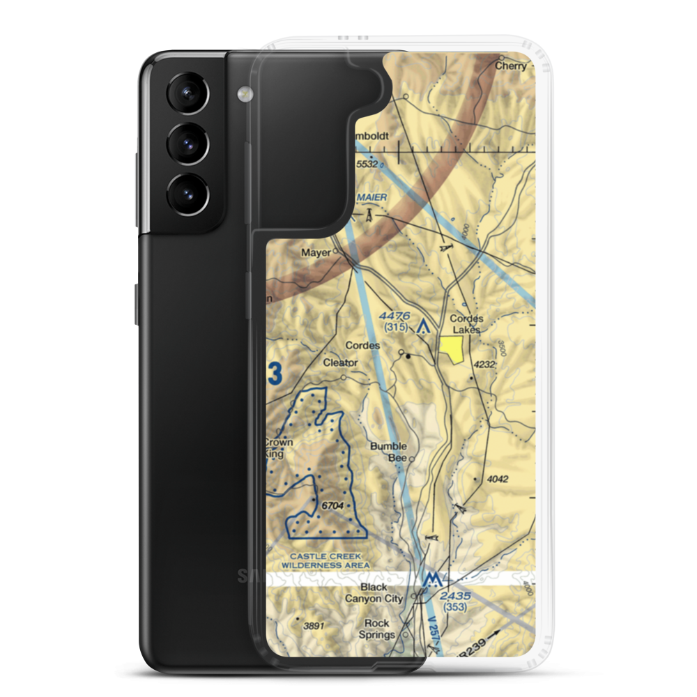 Cordes Airport (00AZ) VFR Sectional Samsung Case Samsung Galaxy S21 Plus model shown