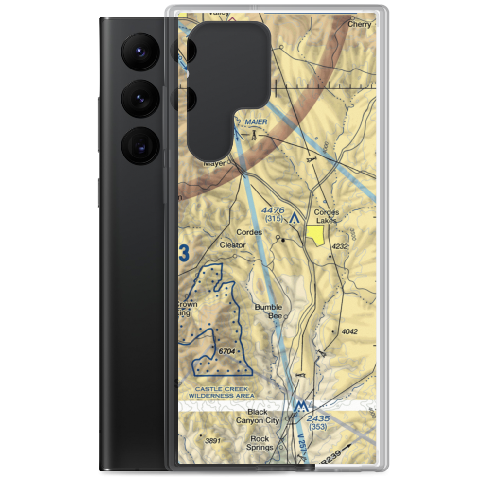 Cordes Airport (00AZ) VFR Sectional Samsung Case Samsung Galaxy S22 Ultra model shown