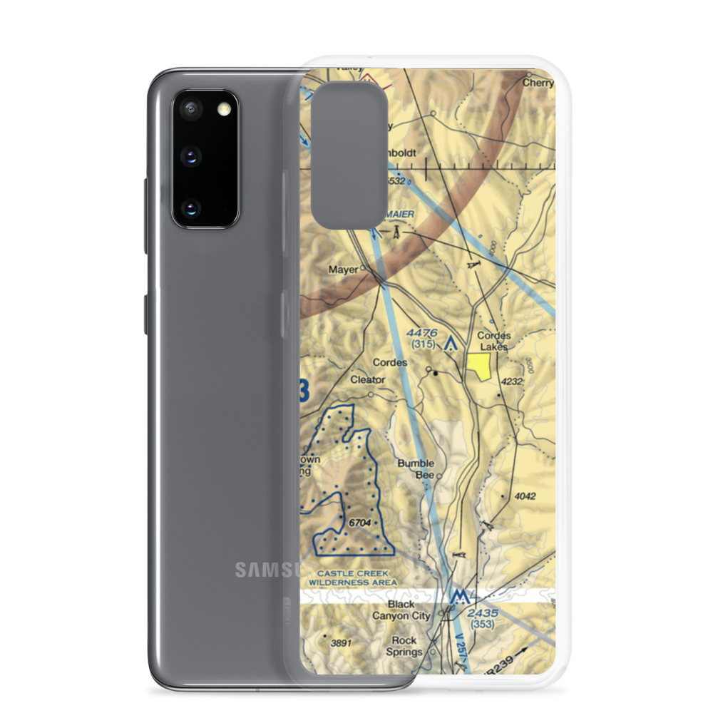 Cordes Airport (00AZ) VFR Sectional Samsung Case Samsung Galaxy S20 model shown