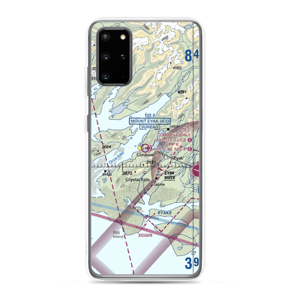 Cordova Municipal Airport (CKU) VFR Sectional Samsung Case Samsung Galaxy S20 Plus model shown