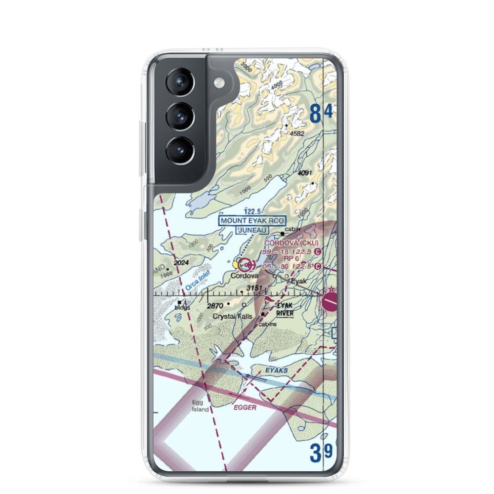 Cordova Municipal Airport (CKU) VFR Sectional Samsung Case Samsung Galaxy S21 model shown