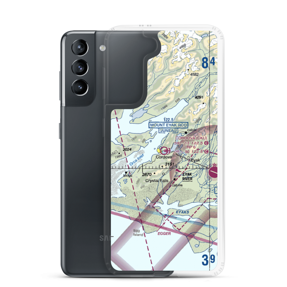 Cordova Municipal Airport (CKU) VFR Sectional Samsung Case Samsung Galaxy S21 model shown