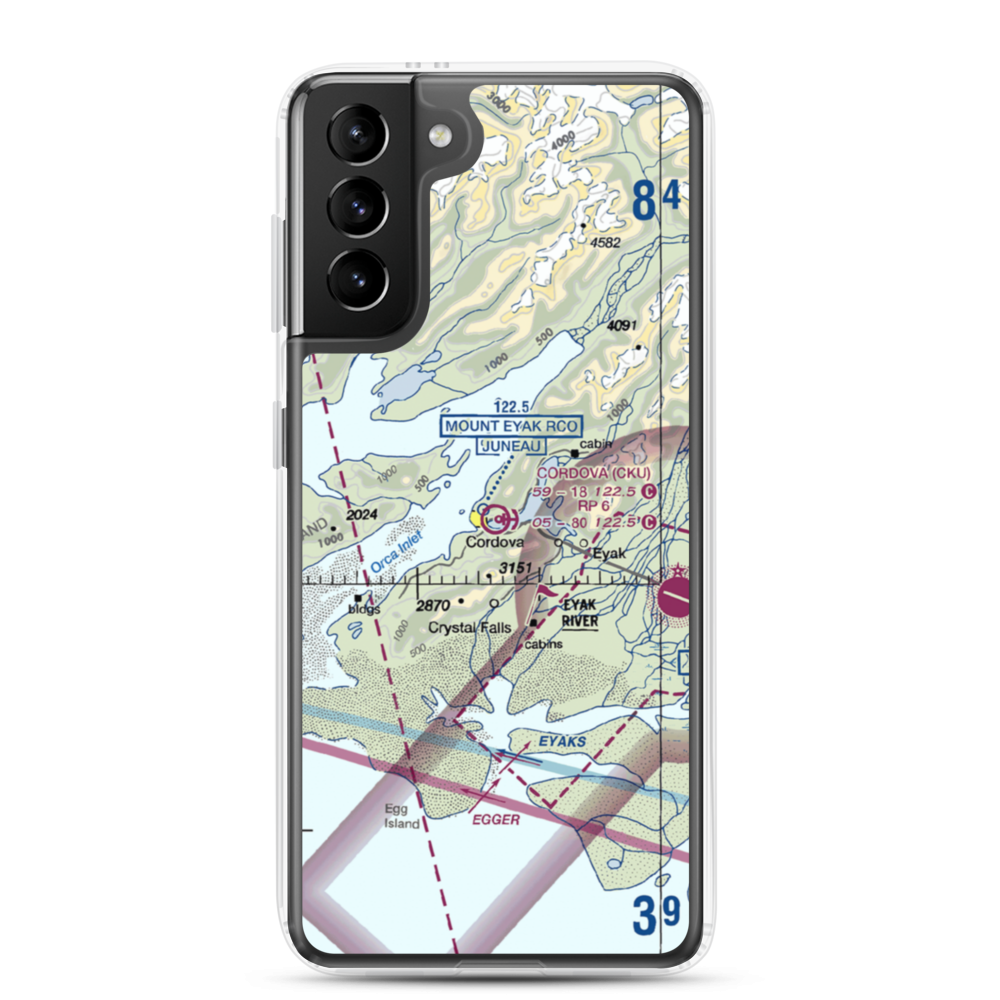 Cordova Municipal Airport (CKU) VFR Sectional Samsung Case Samsung Galaxy S21 Plus model shown