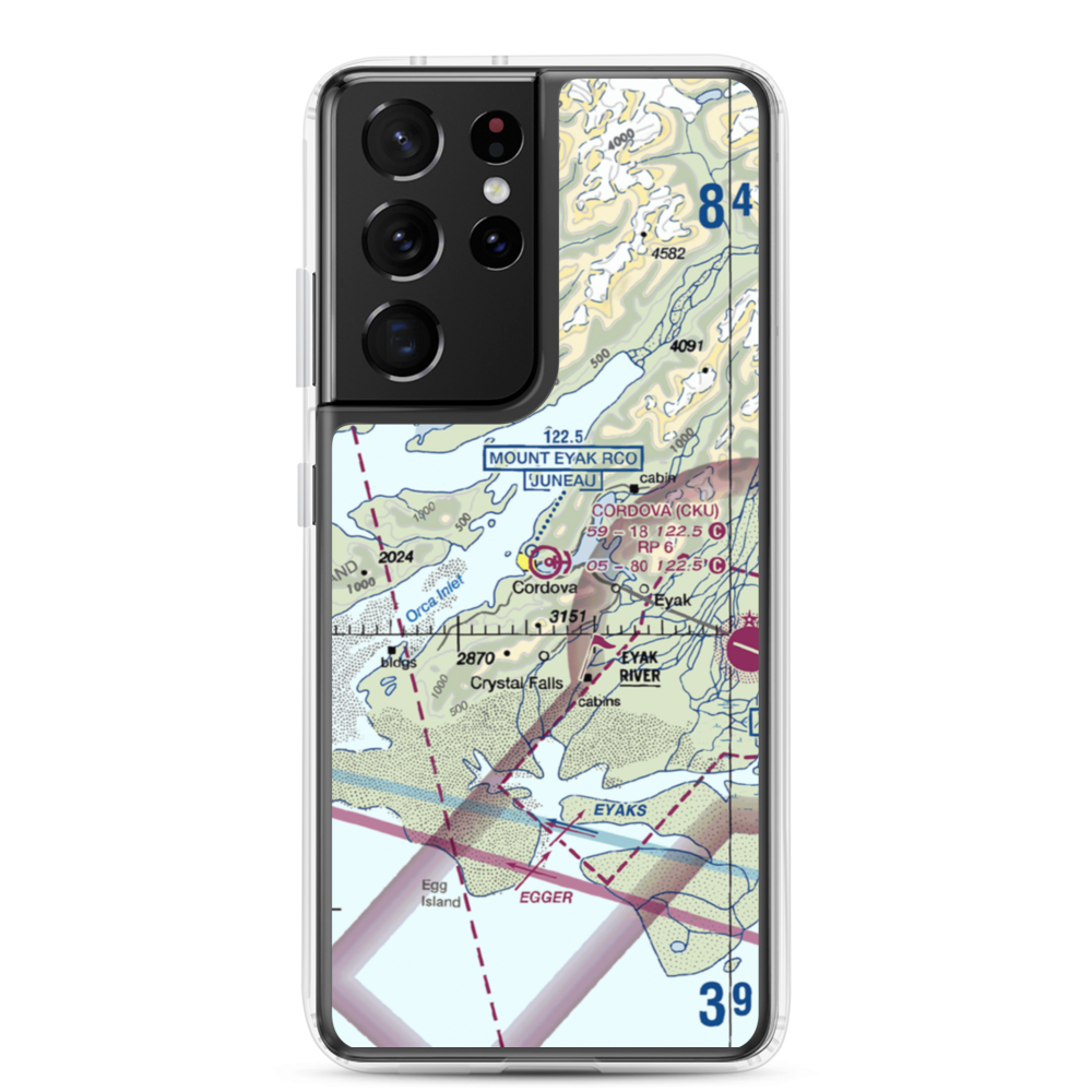 Cordova Municipal Airport (CKU) VFR Sectional Samsung Case Samsung Galaxy S21 Ultra model shown