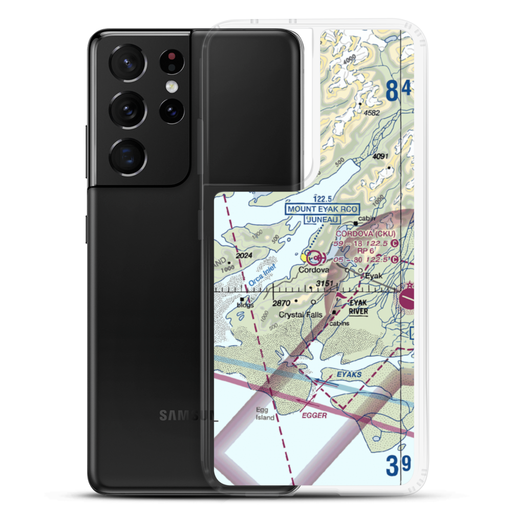 Cordova Municipal Airport (CKU) VFR Sectional Samsung Case Samsung Galaxy S21 Ultra model shown
