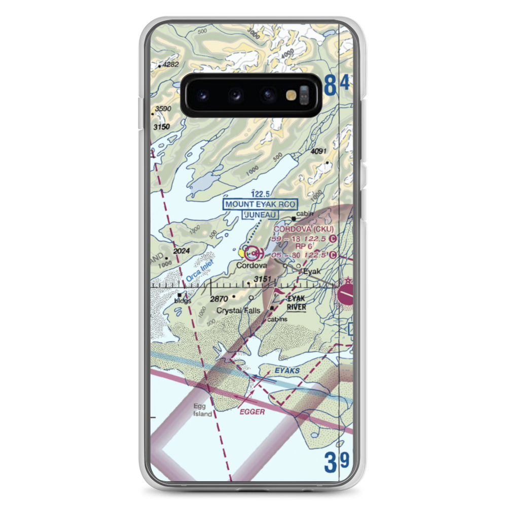 Cordova Municipal Airport (CKU) VFR Sectional Samsung Case Samsung Galaxy S10+ model shown