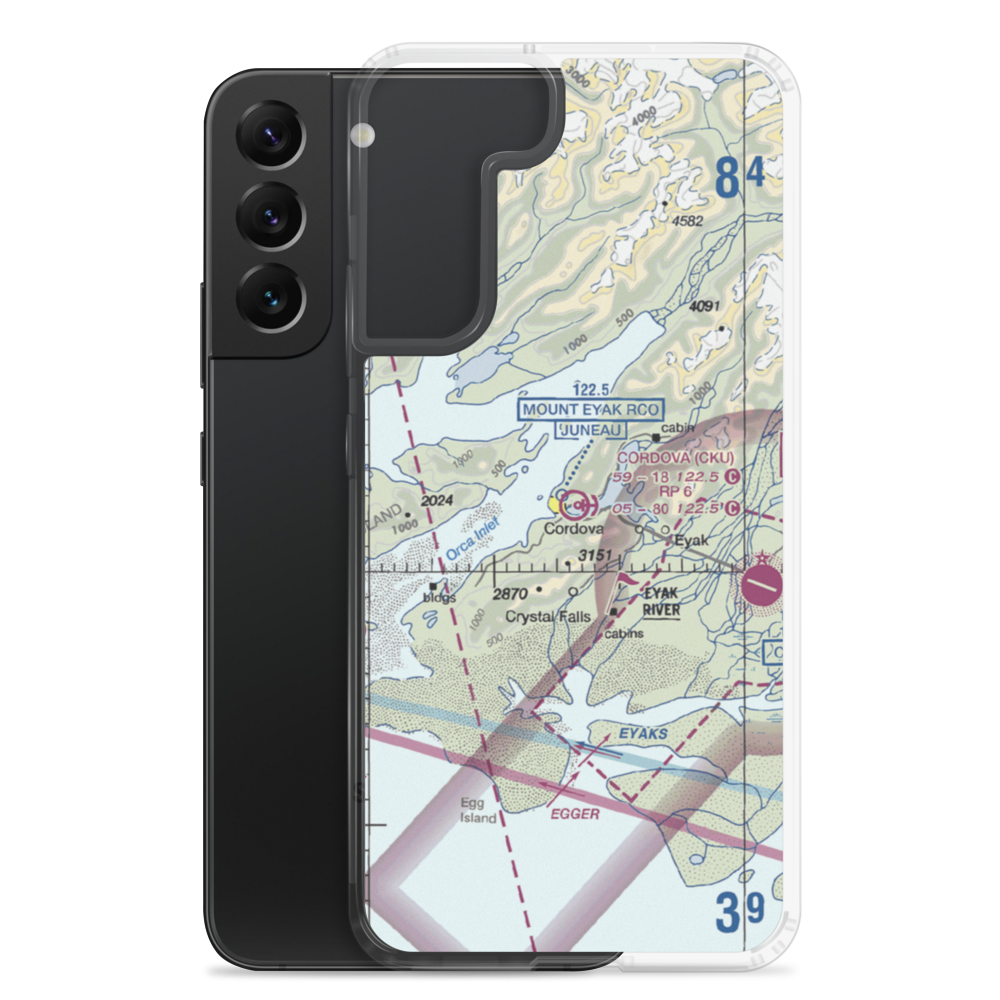 Cordova Municipal Airport (CKU) VFR Sectional Samsung Case Samsung Galaxy S22 Plus model shown