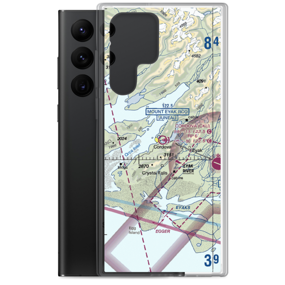 Cordova Municipal Airport (CKU) VFR Sectional Samsung Case Samsung Galaxy S22 Ultra model shown