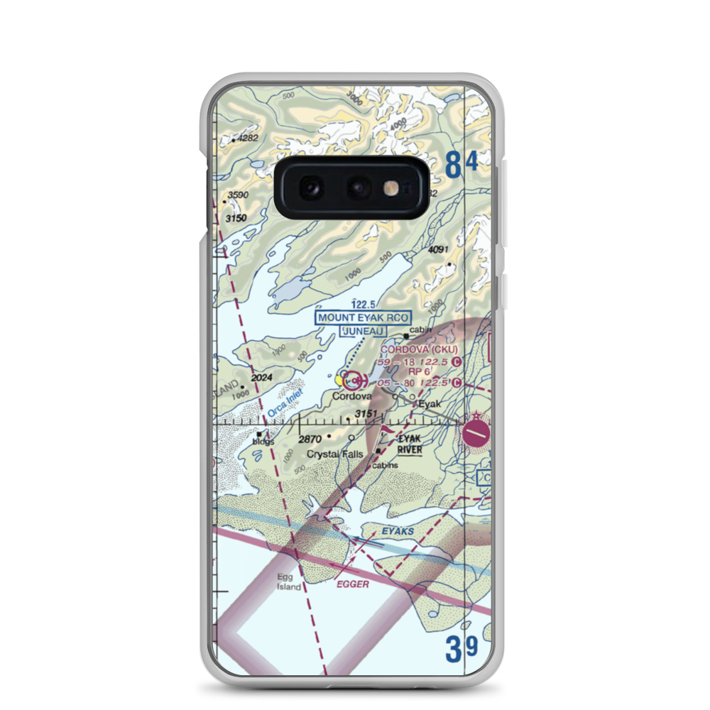 Cordova Municipal Airport (CKU) VFR Sectional Samsung Case Samsung Galaxy S10e model shown