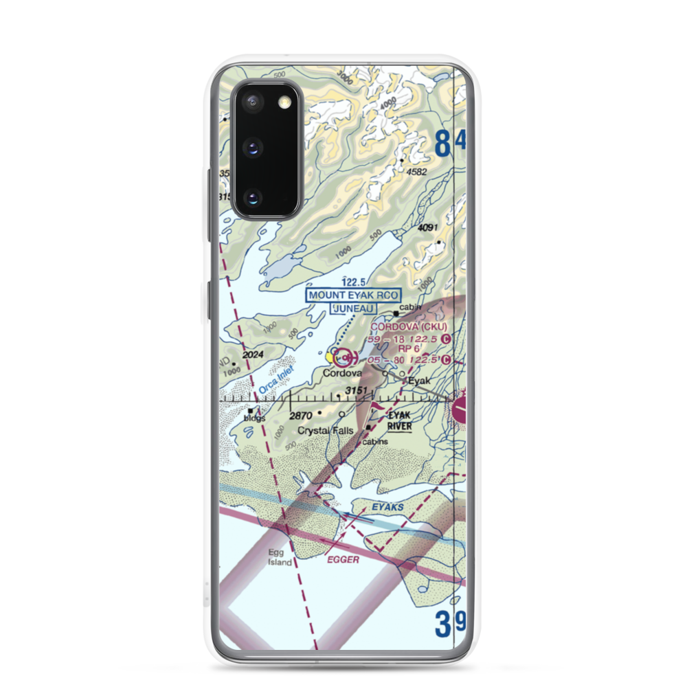 Cordova Municipal Airport (CKU) VFR Sectional Samsung Case Samsung Galaxy S20 model shown