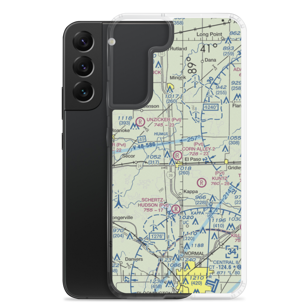 Corn Alley 2 Airport (74IL) VFR Sectional Samsung Case Samsung Galaxy S22 Plus model shown