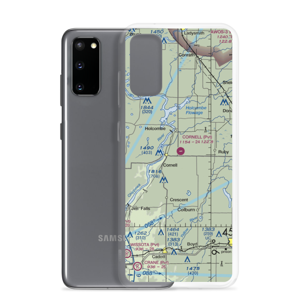 Cornell Municipal Airport (2H3) VFR Sectional Samsung Case Samsung Galaxy S20 model shown