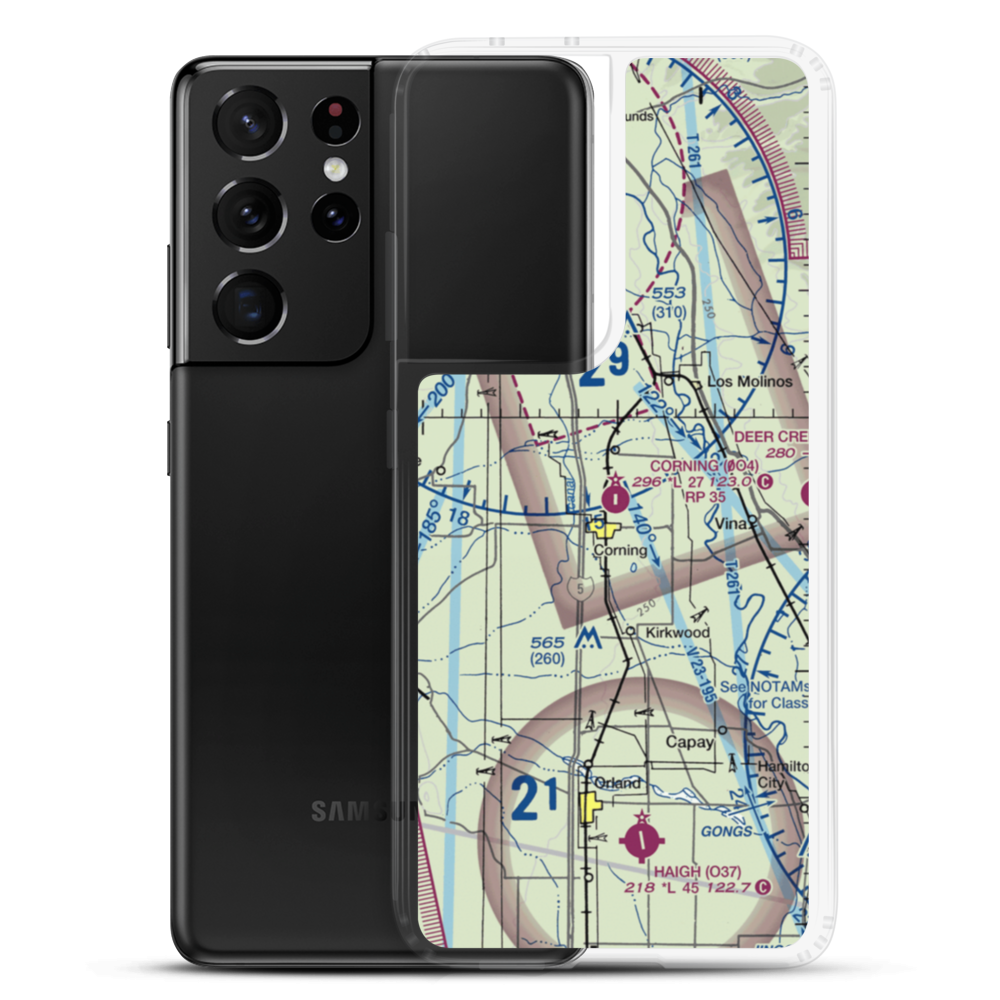 Corning Municipal Airport (0O4) VFR Sectional Samsung Case Samsung Galaxy S21 Ultra model shown