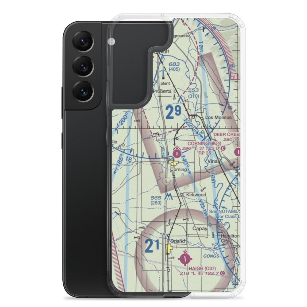 Corning Municipal Airport (0O4) VFR Sectional Samsung Case Samsung Galaxy S22 Plus model shown