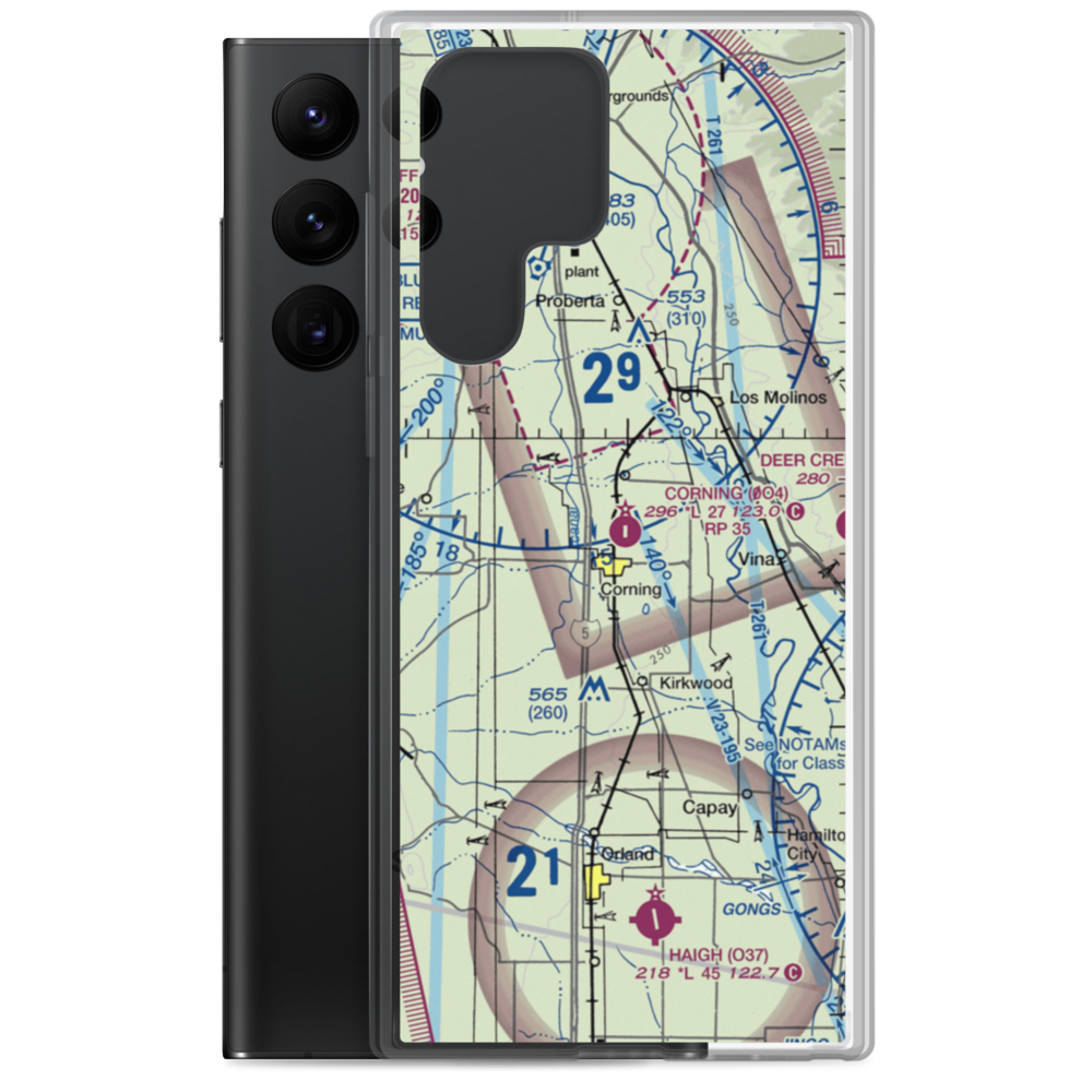 Corning Municipal Airport (0O4) VFR Sectional Samsung Case Samsung Galaxy S22 Ultra model shown
