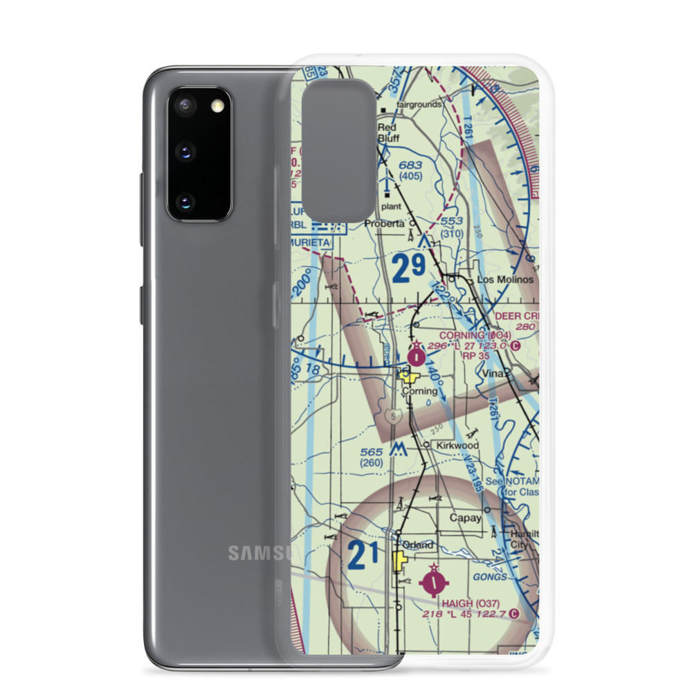 Corning Municipal Airport (0O4) VFR Sectional Samsung Case Samsung Galaxy S20 model shown