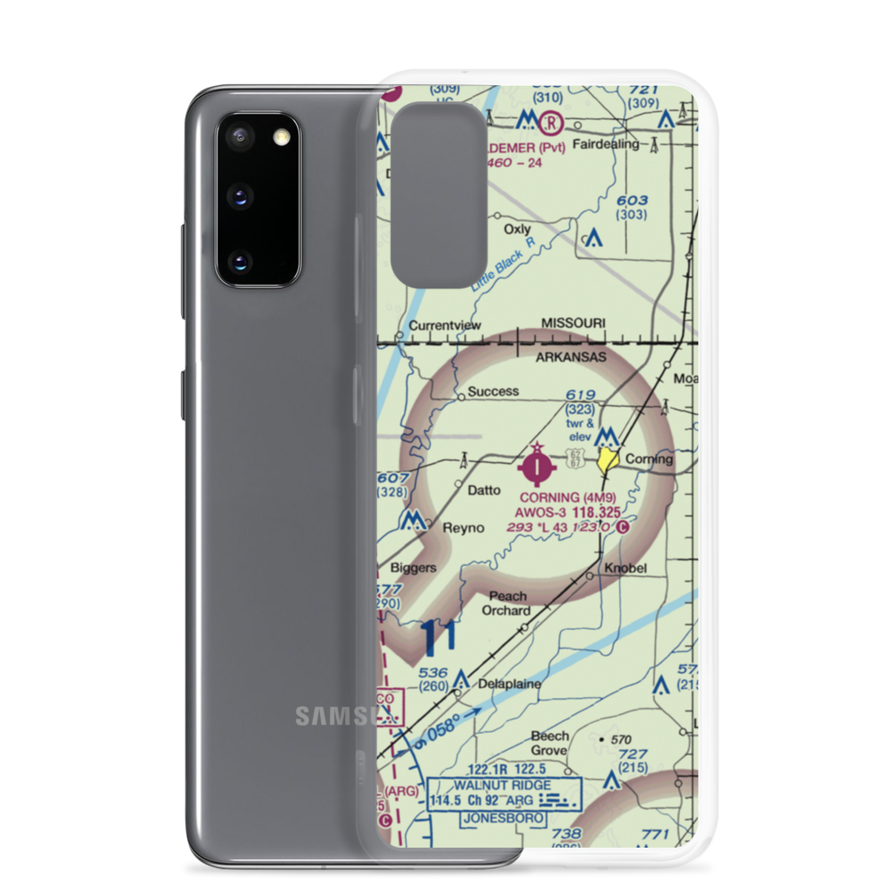 Corning Municipal Airport (4M9) VFR Sectional Samsung Case Samsung Galaxy S20 model shown