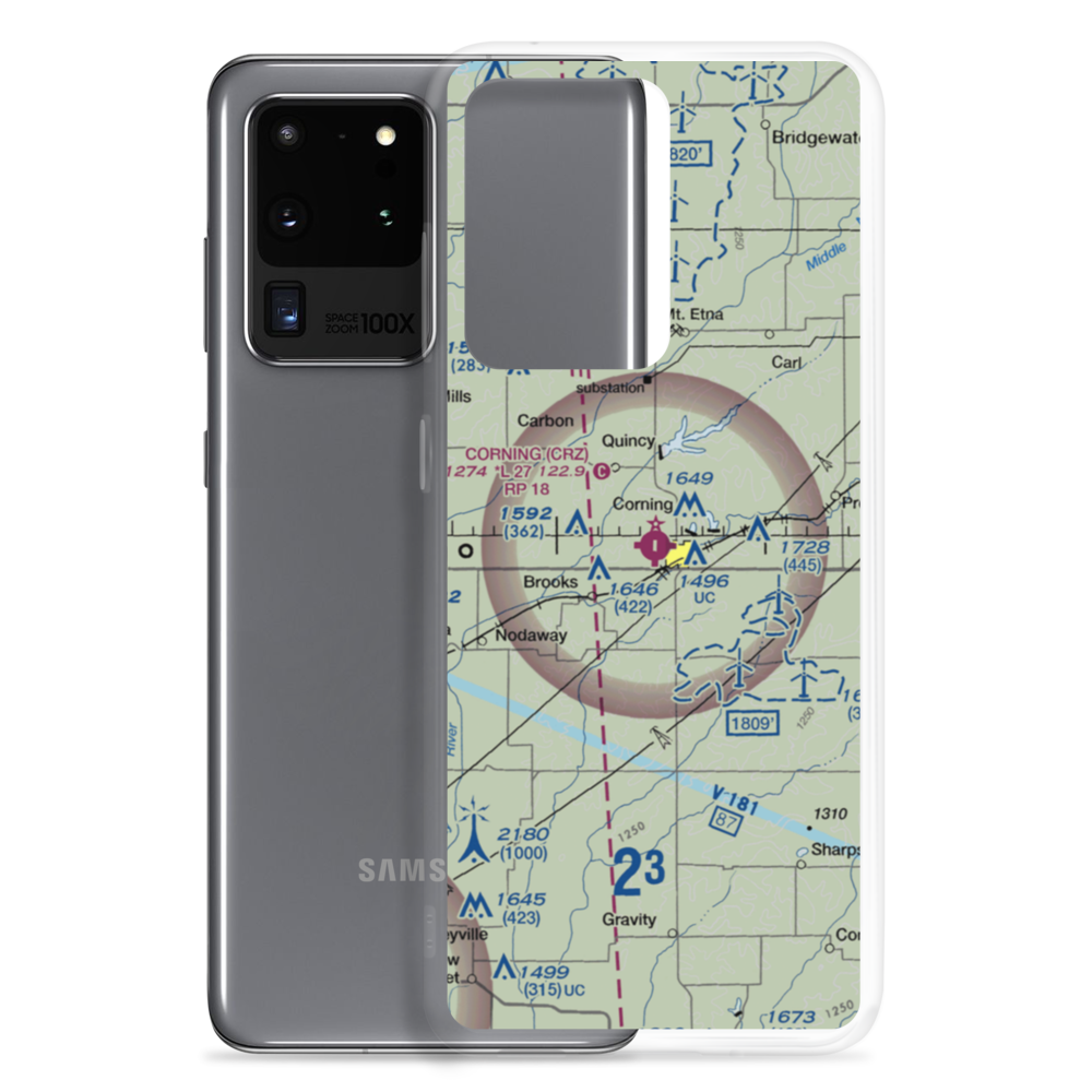 Corning Municipal Airport (CRZ) VFR Sectional Samsung Case Samsung Galaxy S20 Ultra model shown