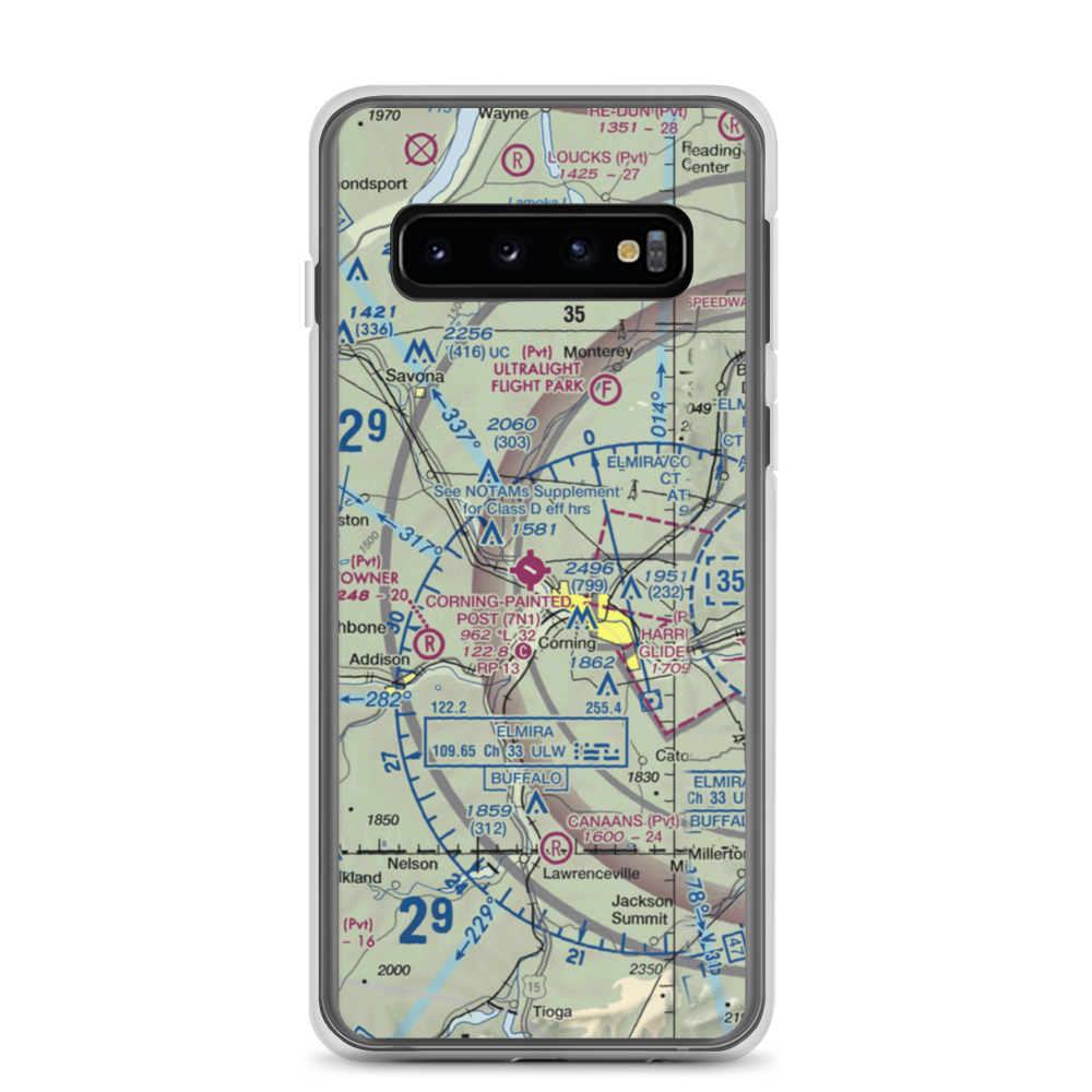 Corning Painted Post Airport (7N1) VFR Sectional Samsung Case Samsung Galaxy S10 model shown
