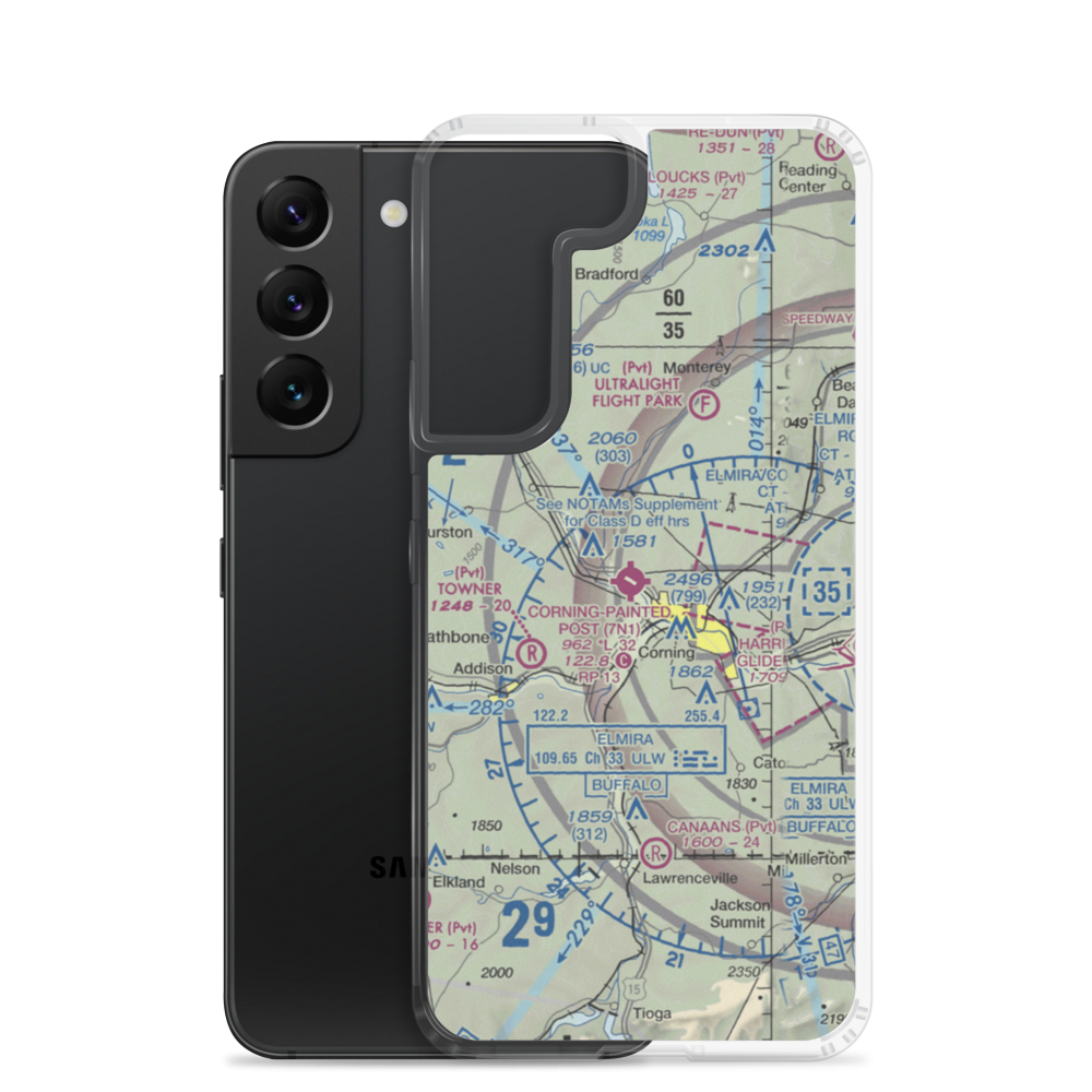 Corning Painted Post Airport (7N1) VFR Sectional Samsung Case Samsung Galaxy S22 model shown