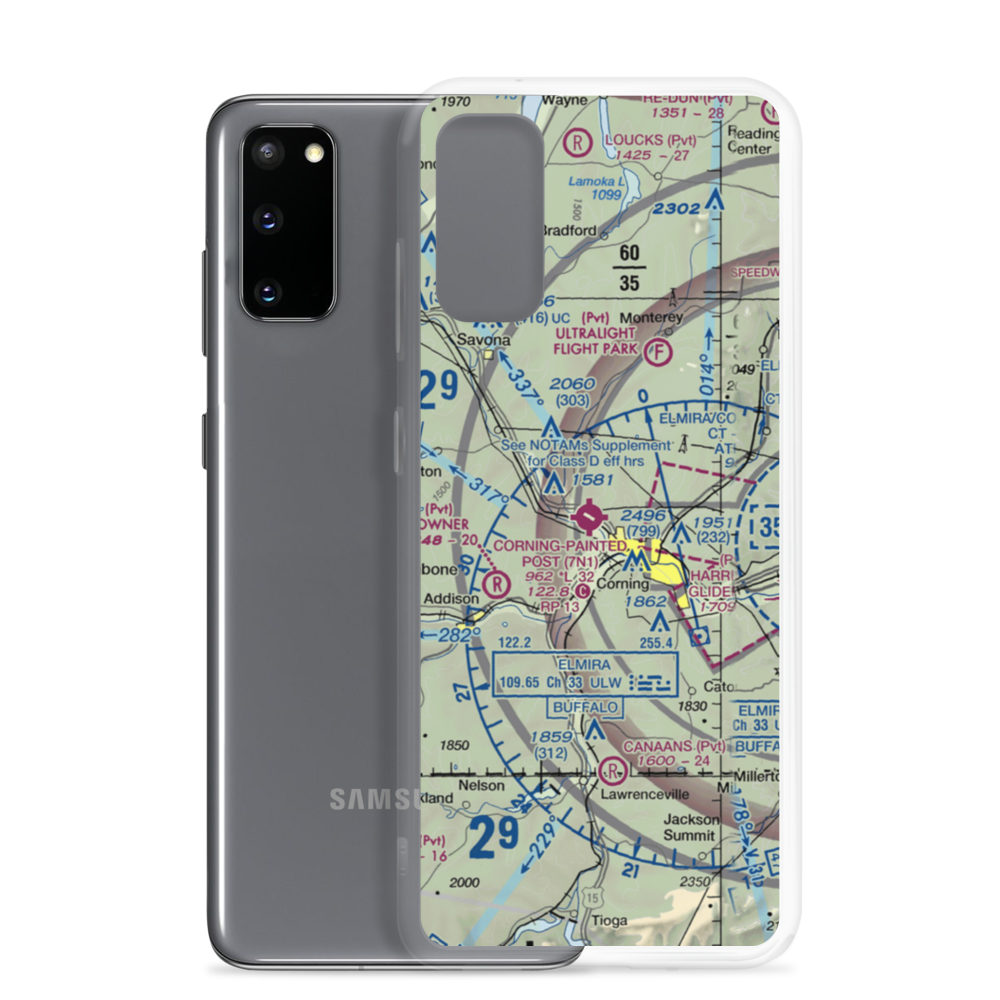 Corning Painted Post Airport (7N1) VFR Sectional Samsung Case Samsung Galaxy S20 model shown