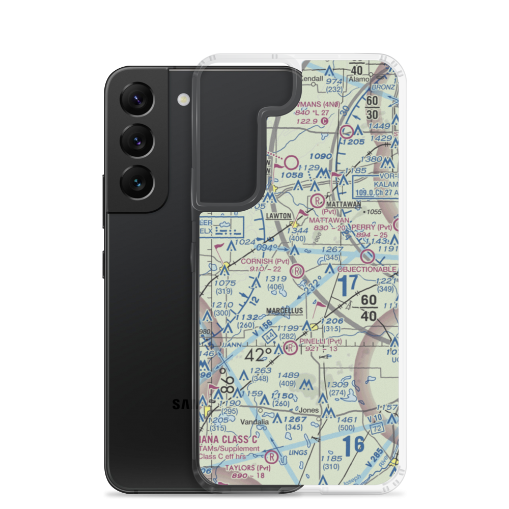 Cornish Field (MI31) VFR Sectional Samsung Case Samsung Galaxy S22 model shown