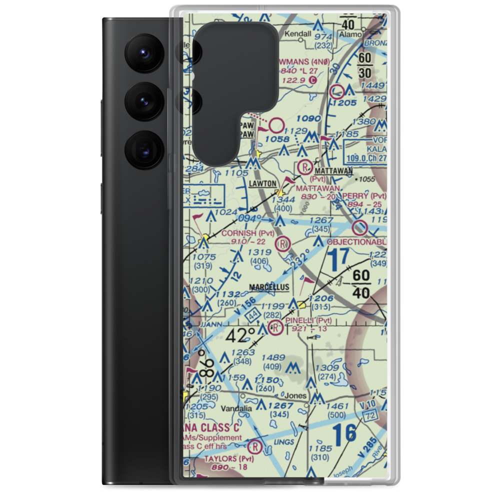 Cornish Field (MI31) VFR Sectional Samsung Case Samsung Galaxy S22 Ultra model shown