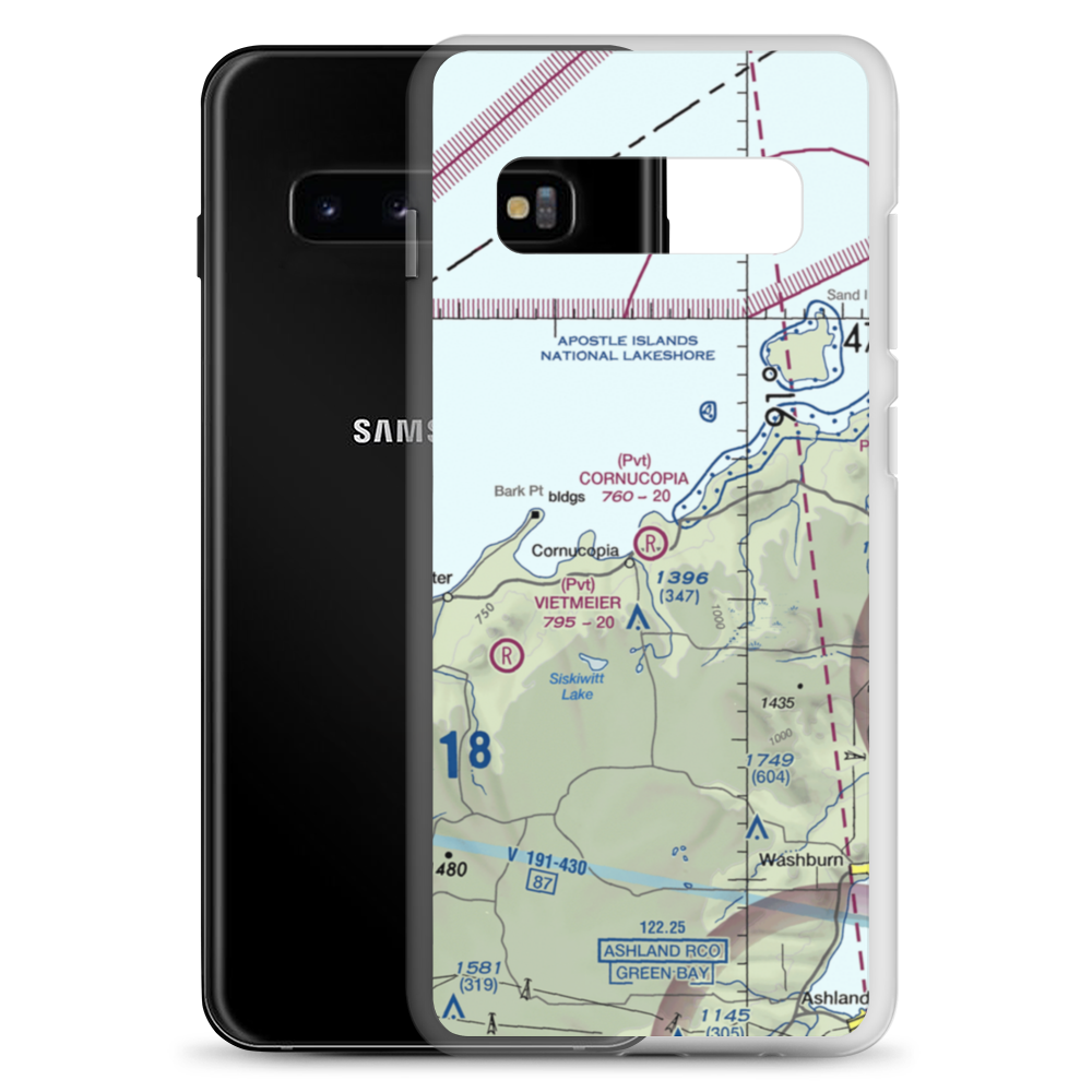 Cornucopia Field (WI23) VFR Sectional Samsung Case Samsung Galaxy S10+ model shown