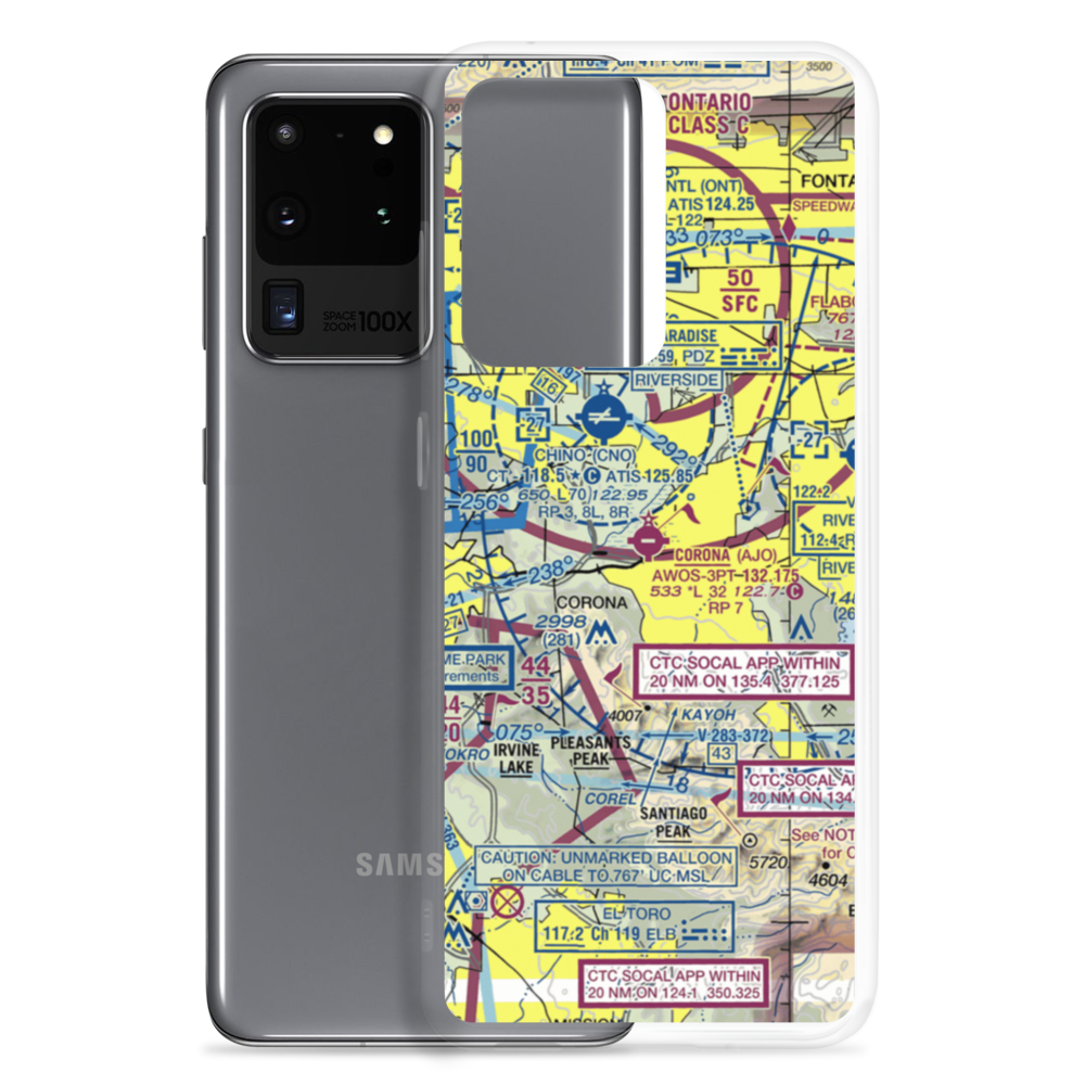 Corona Municipal Airport (AJO) VFR Sectional Samsung Case Samsung Galaxy S20 Ultra model shown