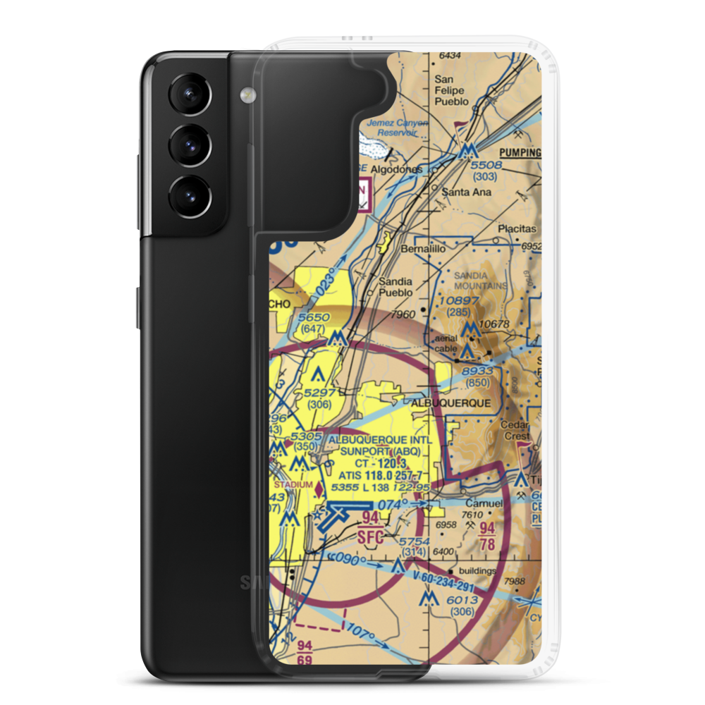 Coronado Airport (4AC) VFR Sectional Samsung Case Samsung Galaxy S21 Plus model shown
