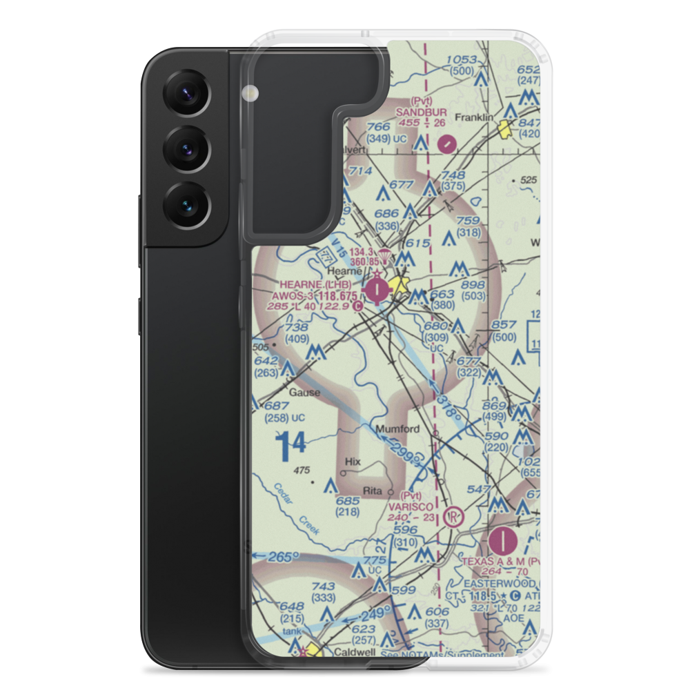 Corpora Airport (1TE5) VFR Sectional Samsung Case Samsung Galaxy S22 Plus model shown