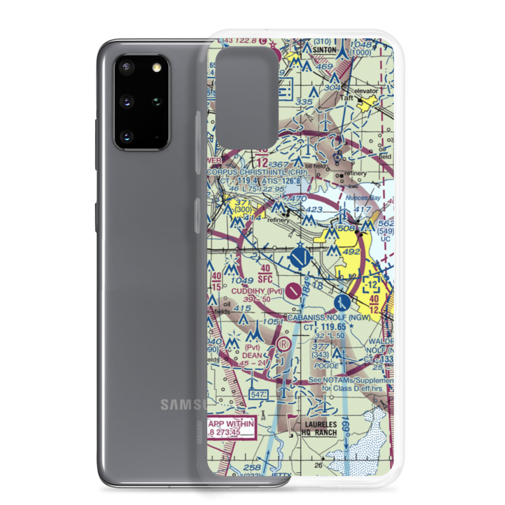 Corpus Christi International Airport (CRP) VFR Sectional Samsung Case Samsung Galaxy S20 Plus model shown