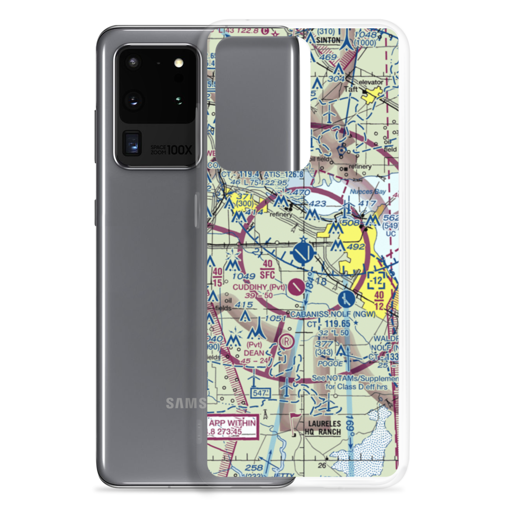 Corpus Christi International Airport (CRP) VFR Sectional Samsung Case Samsung Galaxy S20 Ultra model shown