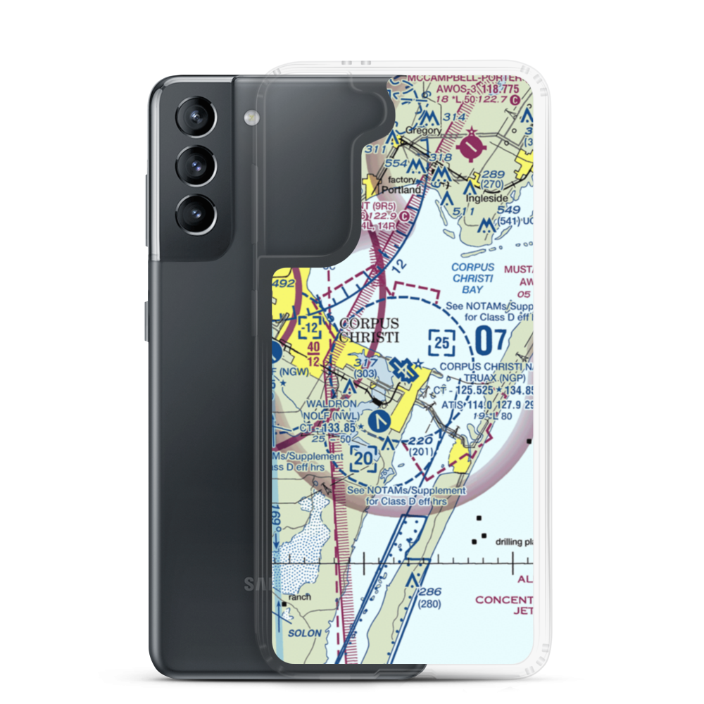 Corpus Christi Naval Air Station/Truax Field (NGP) VFR Sectional Samsung Case Samsung Galaxy S21 model shown