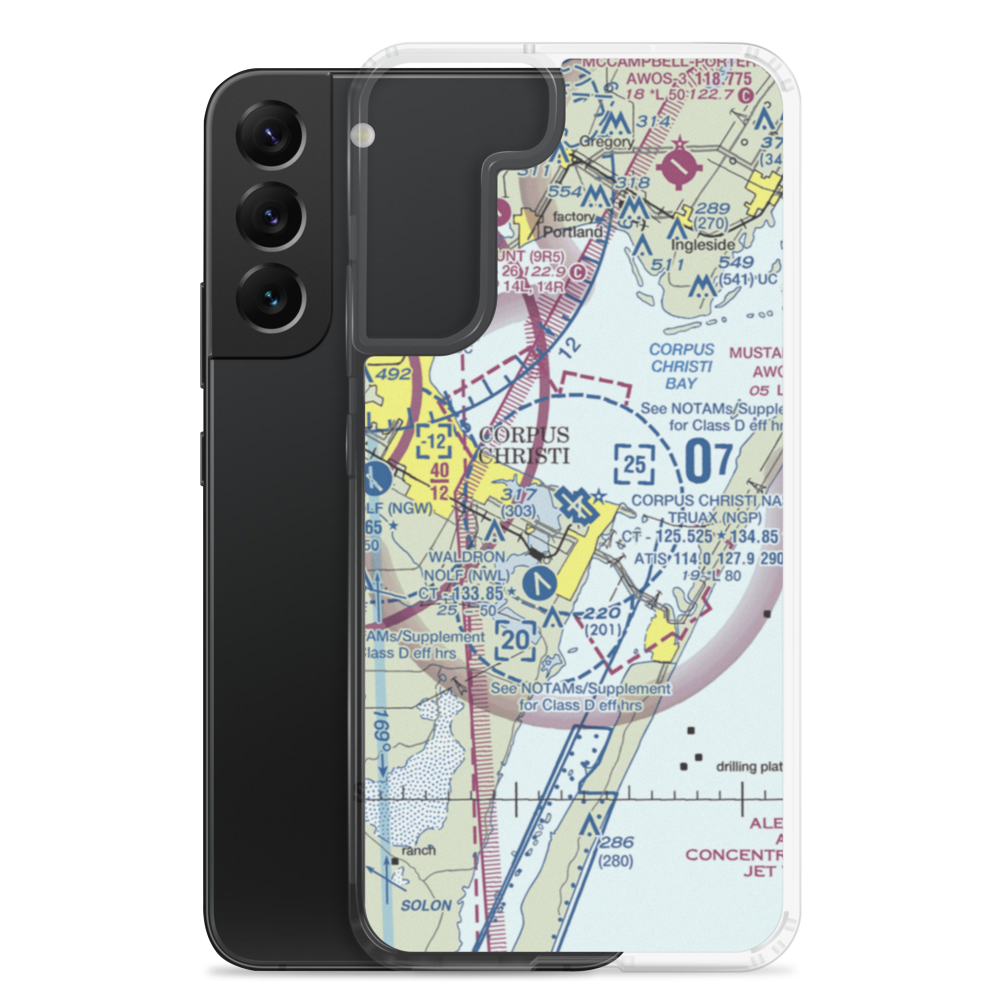 Corpus Christi Naval Air Station/Truax Field (NGP) VFR Sectional Samsung Case Samsung Galaxy S22 Plus model shown