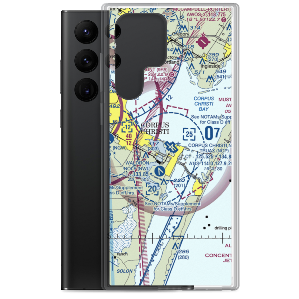 Corpus Christi Naval Air Station/Truax Field (NGP) VFR Sectional Samsung Case Samsung Galaxy S22 Ultra model shown