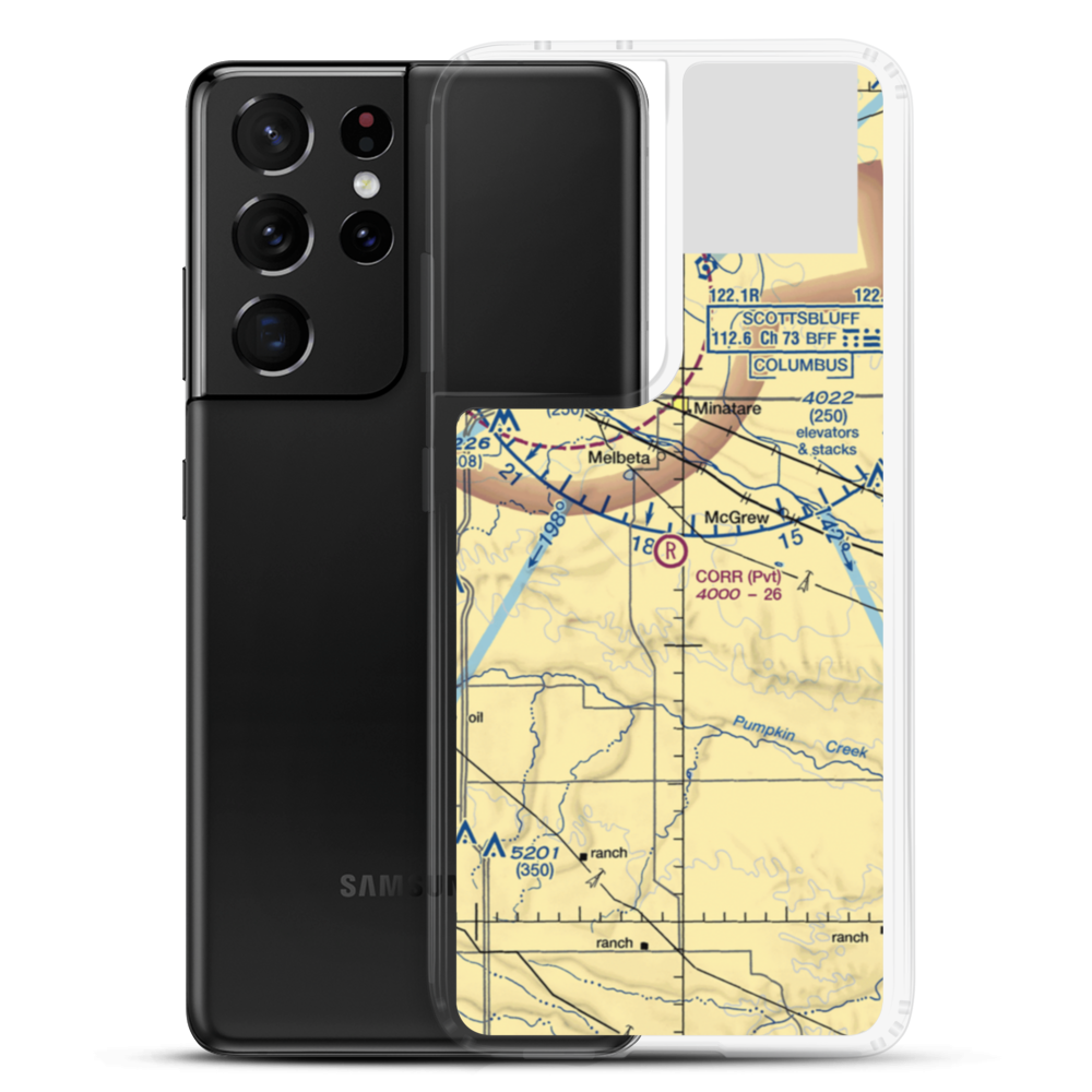 Corr Airport (25NE) VFR Sectional Samsung Case Samsung Galaxy S21 Ultra model shown