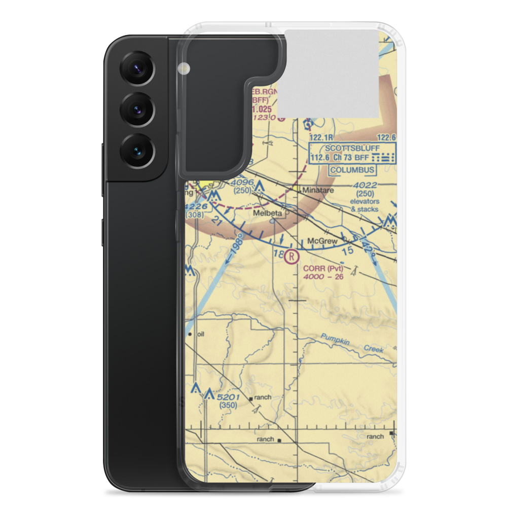 Corr Airport (25NE) VFR Sectional Samsung Case Samsung Galaxy S22 Plus model shown