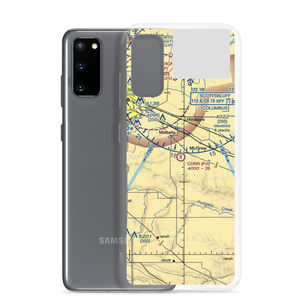 Corr Airport (25NE) VFR Sectional Samsung Case Samsung Galaxy S20 model shown