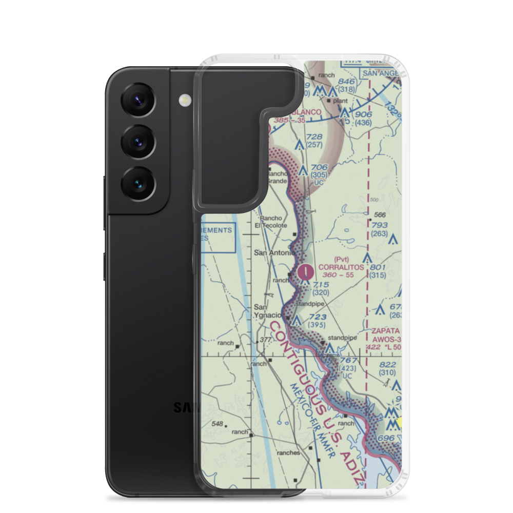 Corralitos Airport (XS94) VFR Sectional Samsung Case Samsung Galaxy S22 model shown