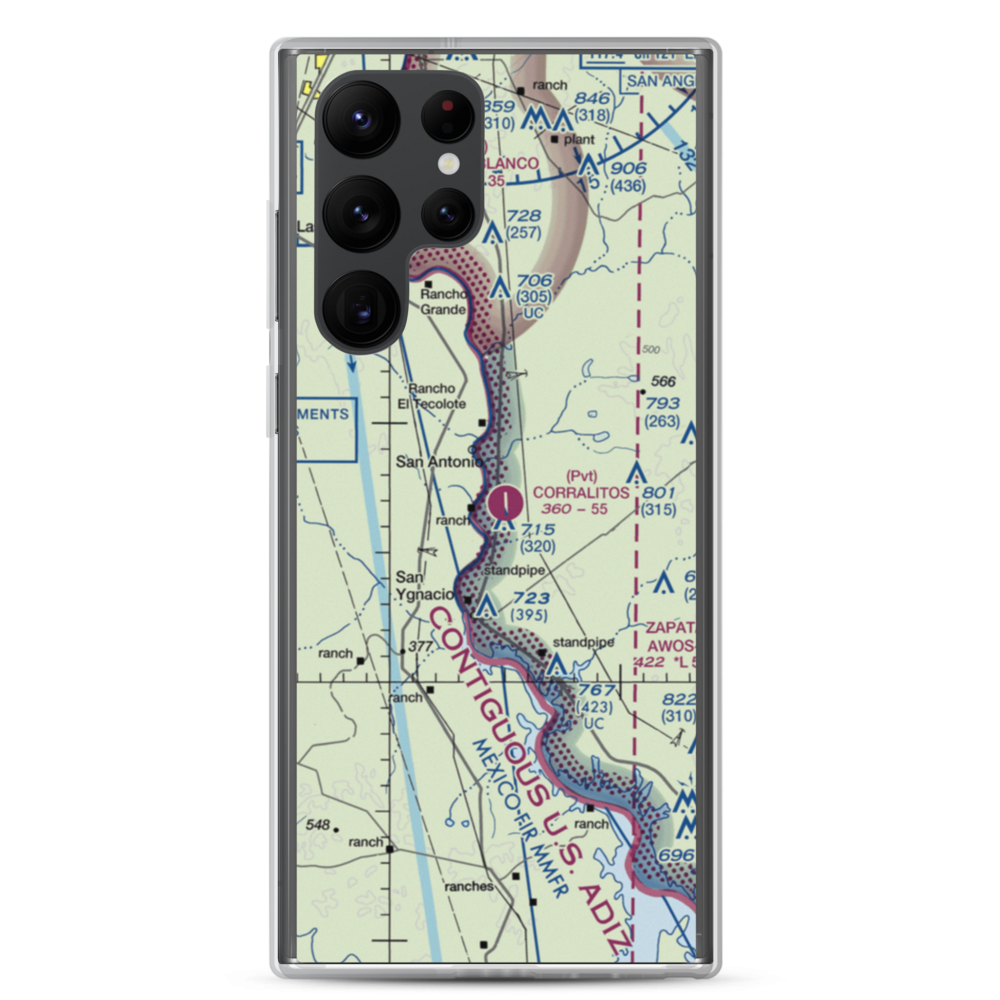 Corralitos Airport (XS94) VFR Sectional Samsung Case Samsung Galaxy S22 Ultra model shown