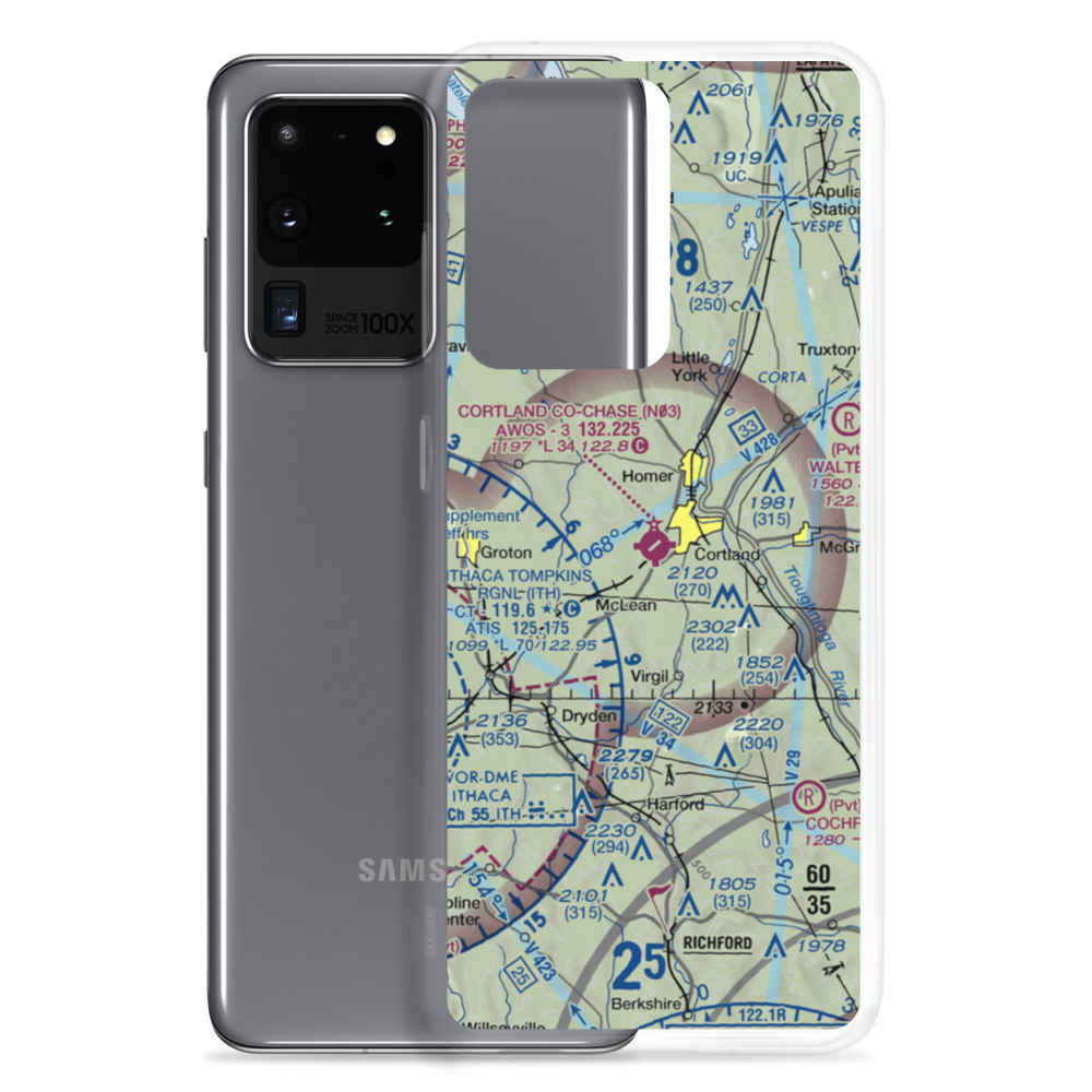 Cortland County Chase Field (N03) VFR Sectional Samsung Case Samsung Galaxy S20 Ultra model shown