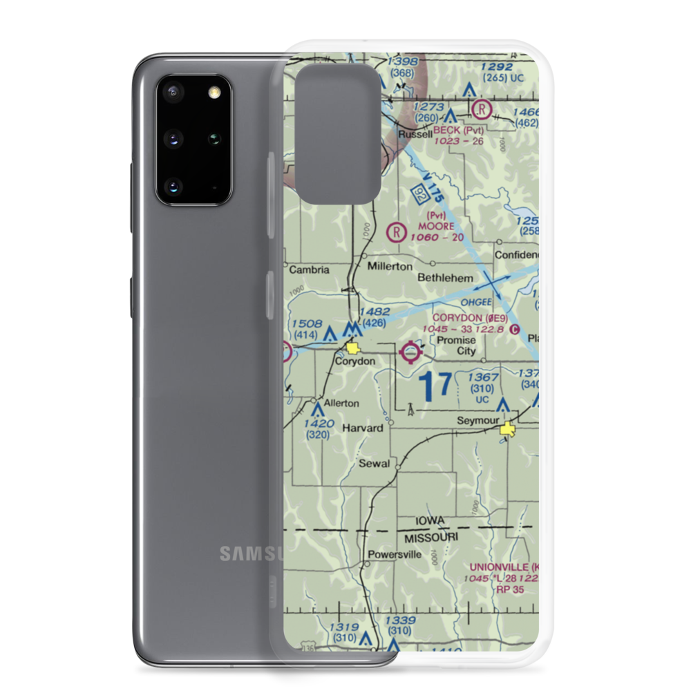 Corydon Airport (0E9) VFR Sectional Samsung Case Samsung Galaxy S20 Plus model shown