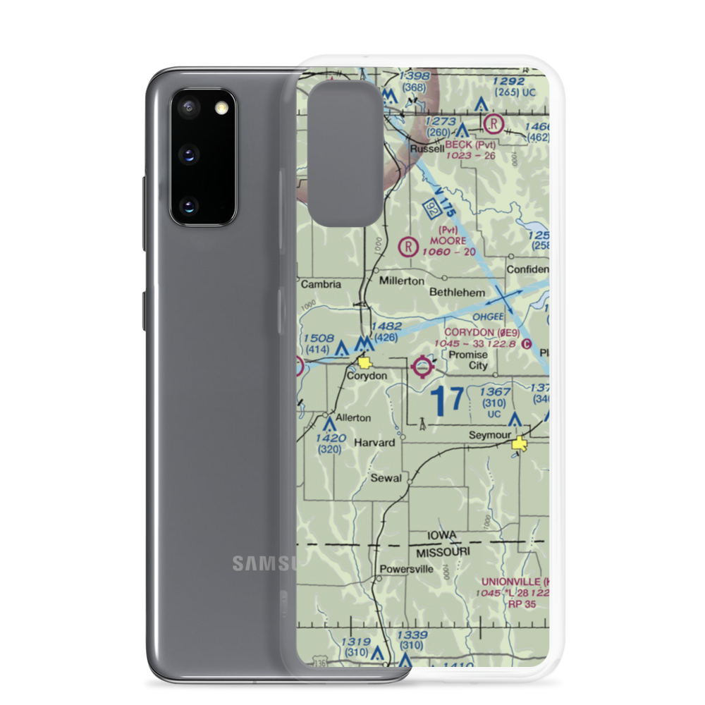 Corydon Airport (0E9) VFR Sectional Samsung Case Samsung Galaxy S20 model shown
