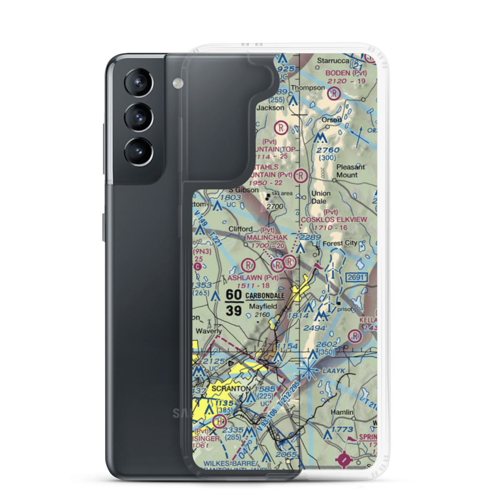 Cosklos Elkview Airport (PA53) VFR Sectional Samsung Case Samsung Galaxy S21 model shown