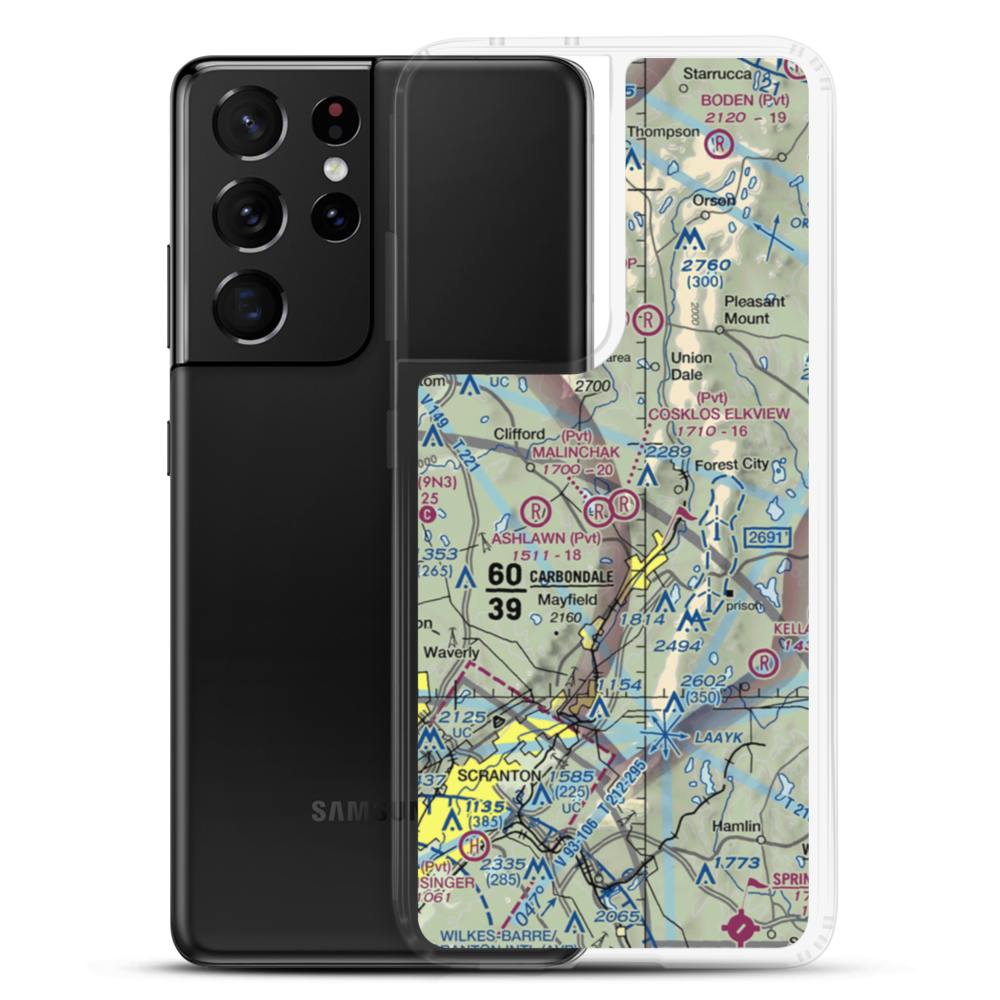 Cosklos Elkview Airport (PA53) VFR Sectional Samsung Case Samsung Galaxy S21 Ultra model shown