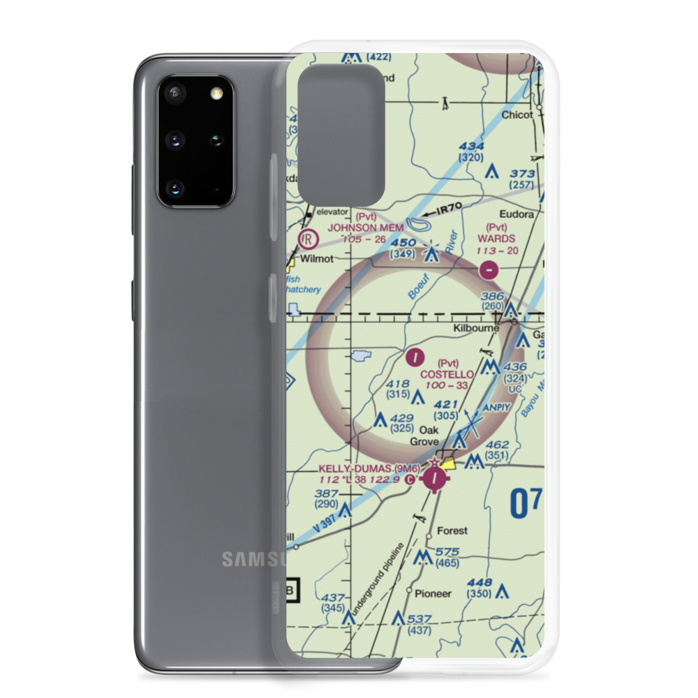 Costello Airport (2LA7) VFR Sectional Samsung Case Samsung Galaxy S20 Plus model shown