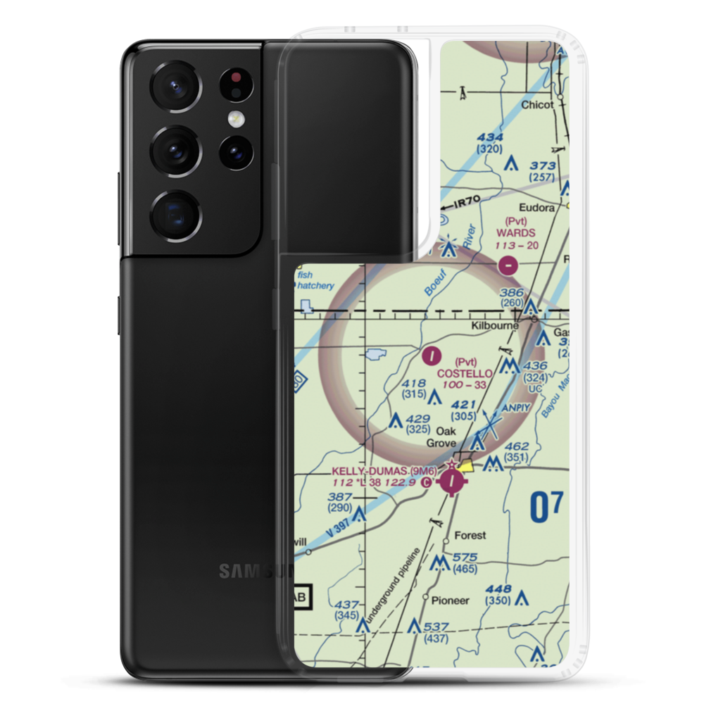 Costello Airport (2LA7) VFR Sectional Samsung Case Samsung Galaxy S21 Ultra model shown