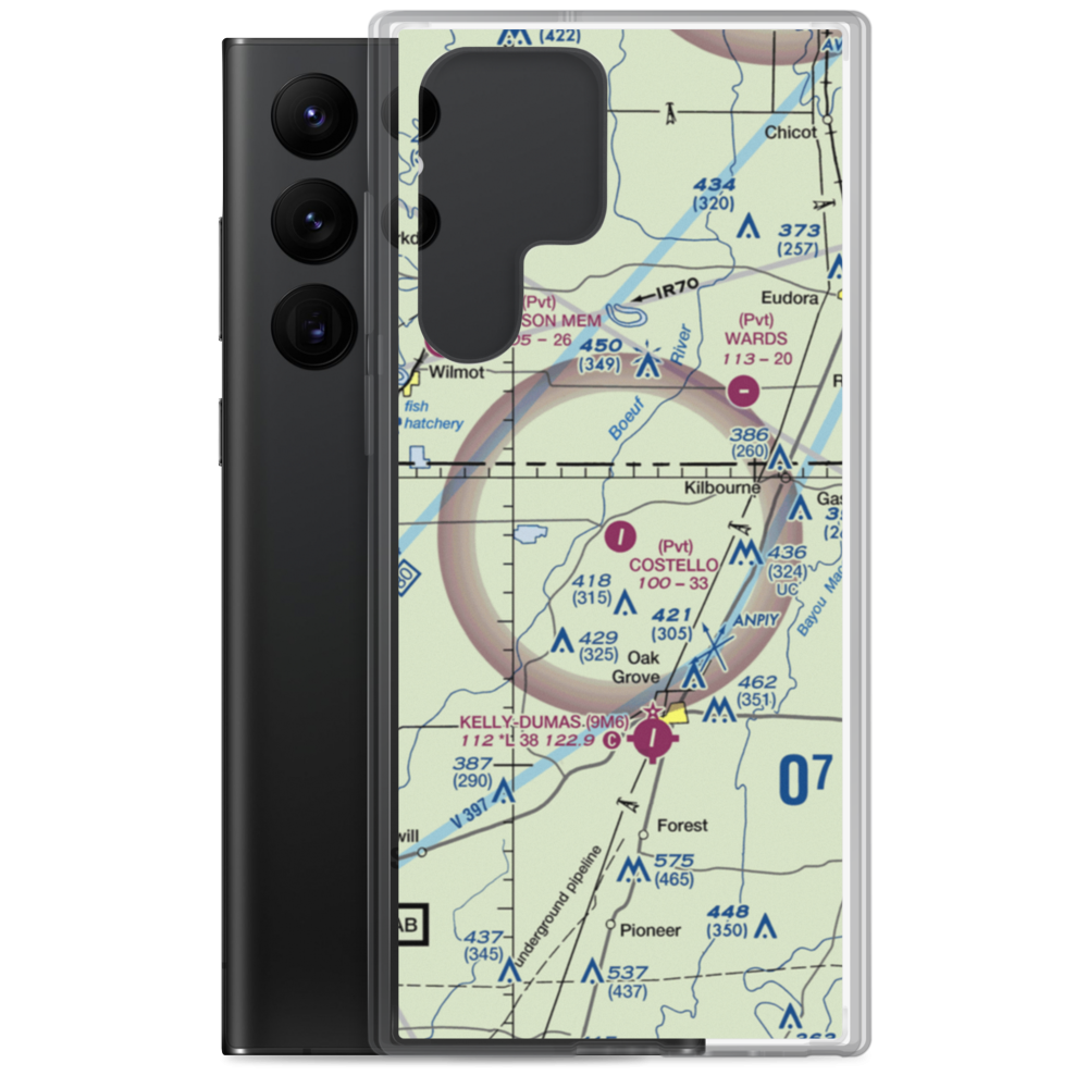 Costello Airport (2LA7) VFR Sectional Samsung Case Samsung Galaxy S22 Ultra model shown